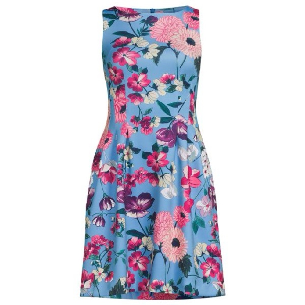 Vince Camuto Vibrant Floral Sleeveless Scuba Knit Fit & Flare Dress Size 2 Mini - Picture 2 of 10